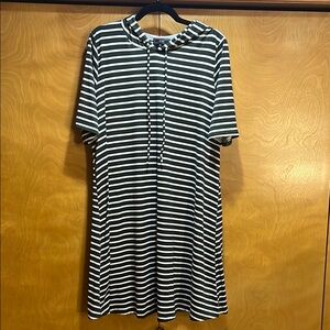 Vibe Green and White Striped Dress